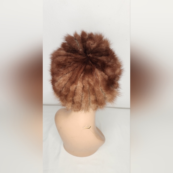 Vintage Mink Fur Hat 30s 40s 50s Mid Century Mink Fur Hat Pixie Fur Hat - Picture 9 of 11